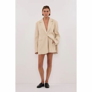 DISSH FRANKIE OAT OVERSIZED TWEED BOYFRIEND BLAZER, size US4